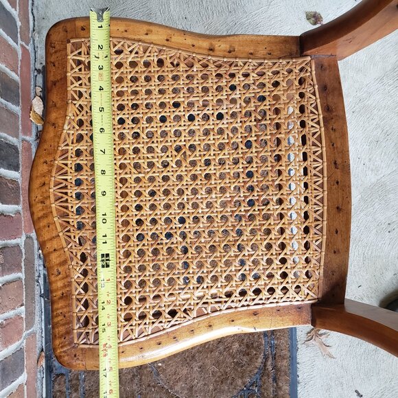 Vintage Ladder Back Wood Cane Seat Accent Chair - Picture 14 of 14